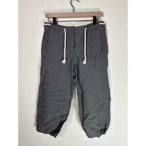 Sandro Women's Size 10 Linen Pants Cropped Lagenlook Rope Belt Bottoms